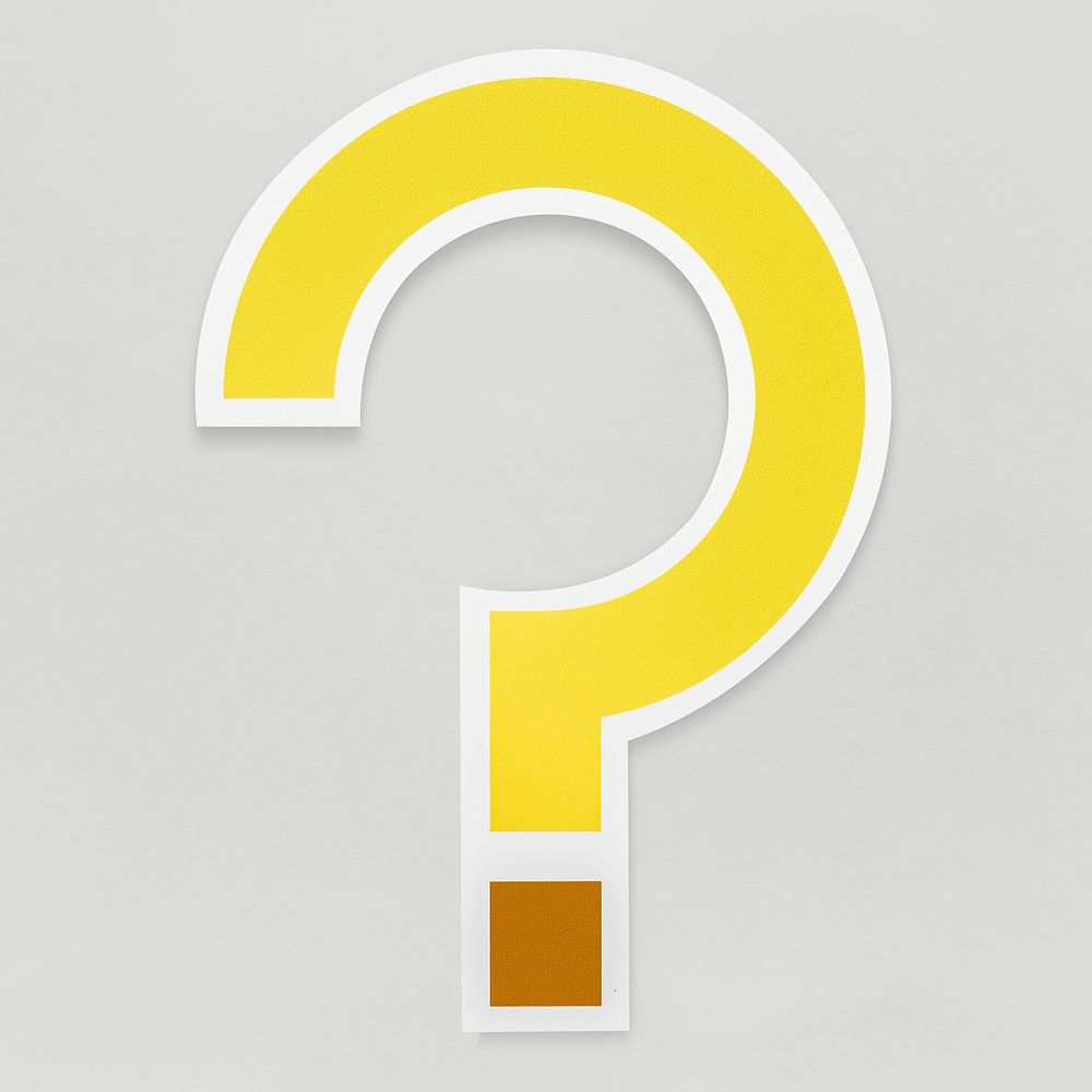 Yellow question mark sign ? icon isolated