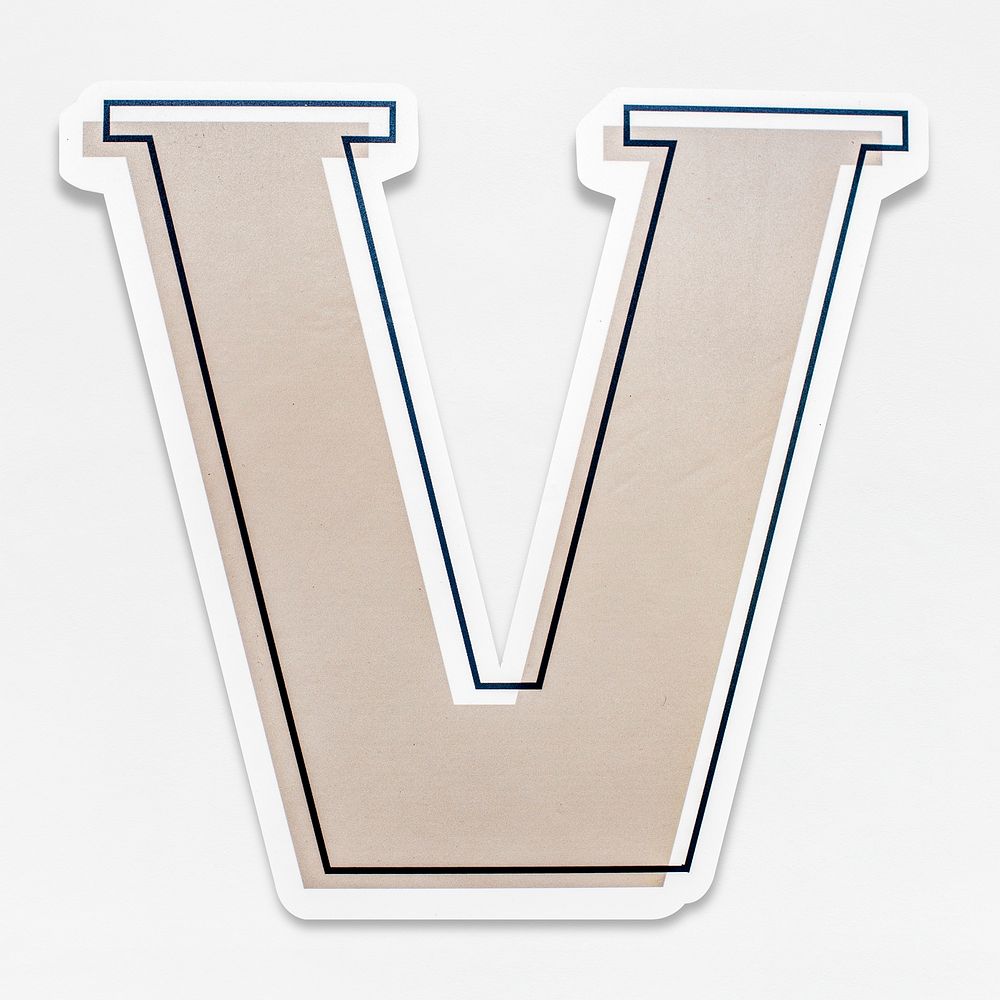 English alphabet letter V icon isolated