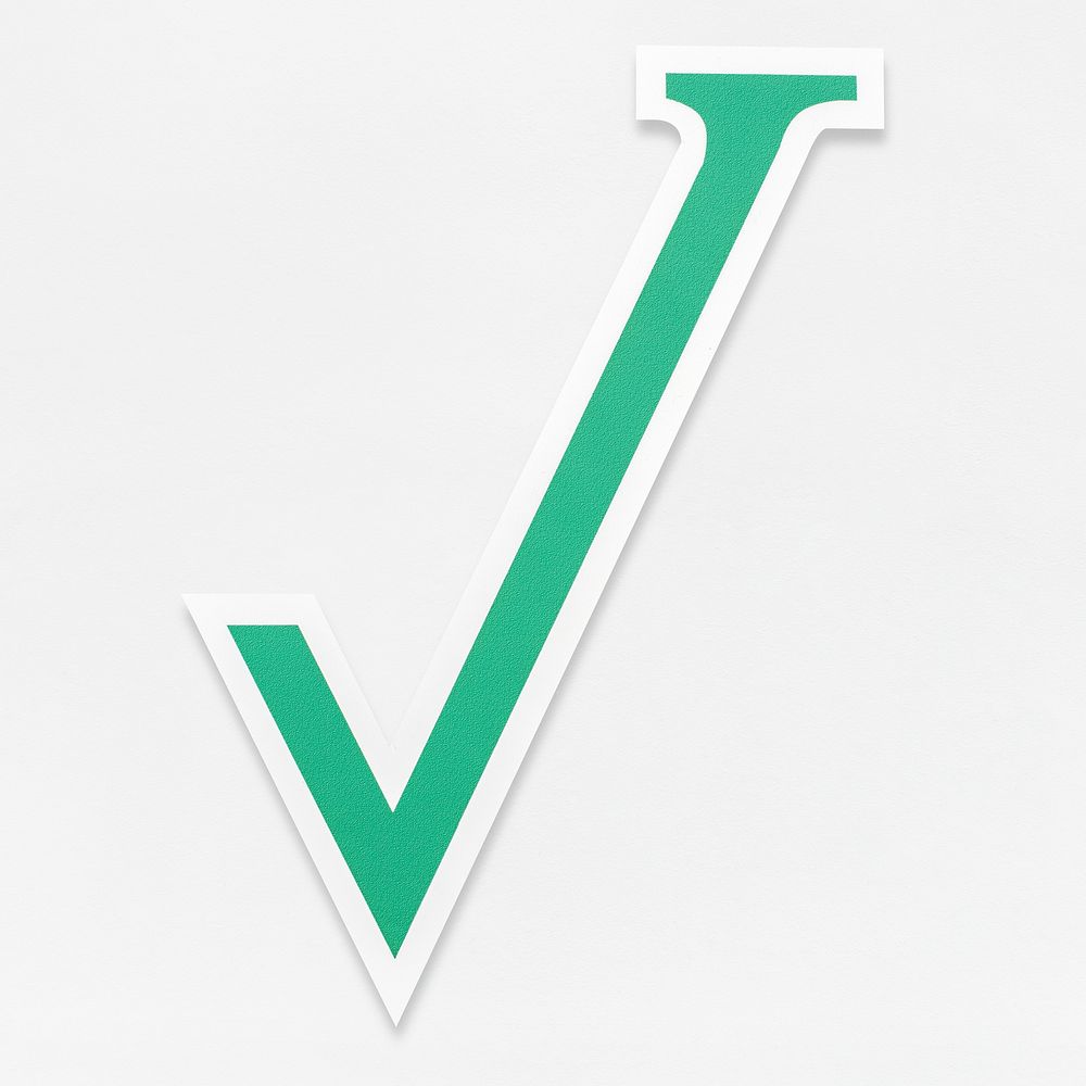Green right tick icon isolated