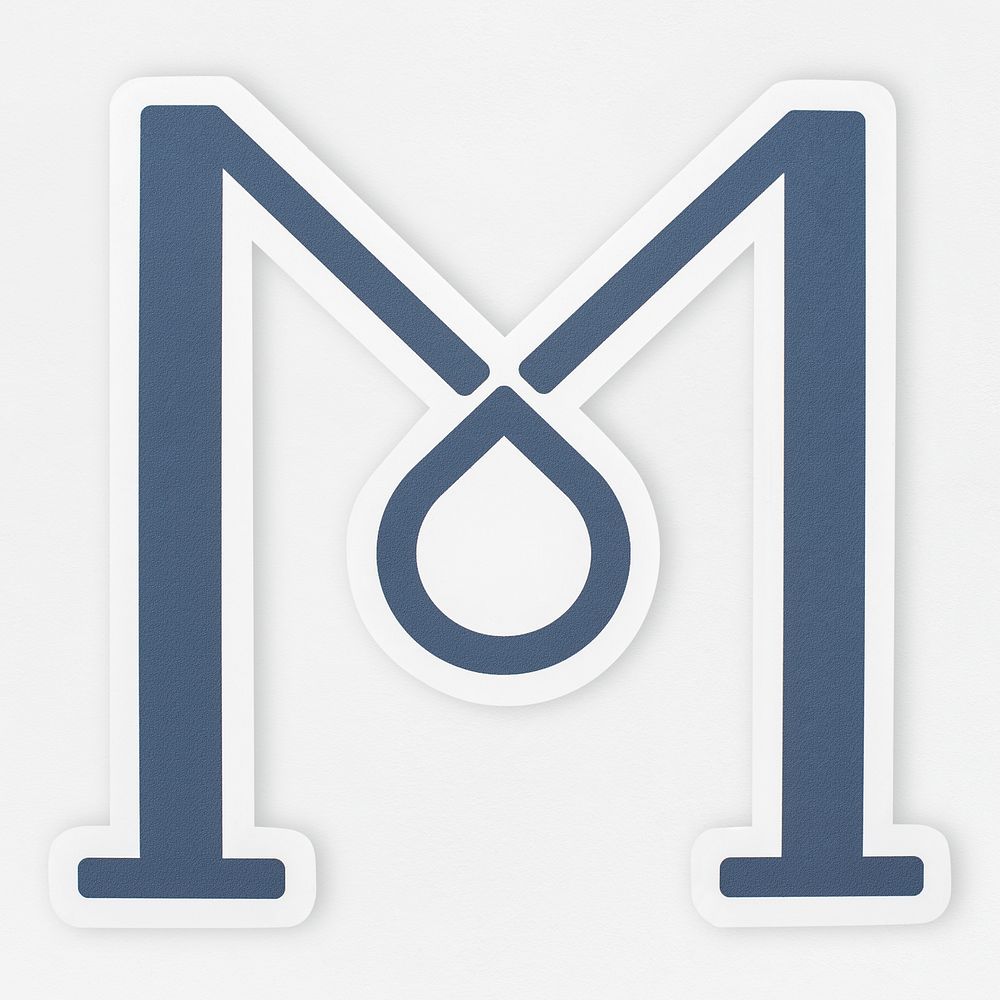 English alphabet letter M icon isolated