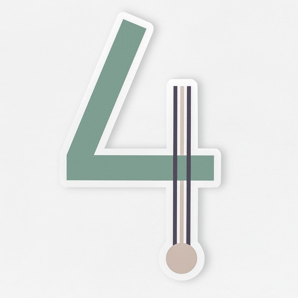 Number 4 icon isolated