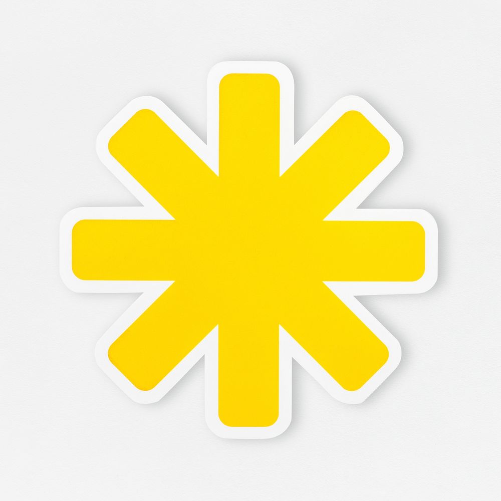 Asterisk sign * icon isolated