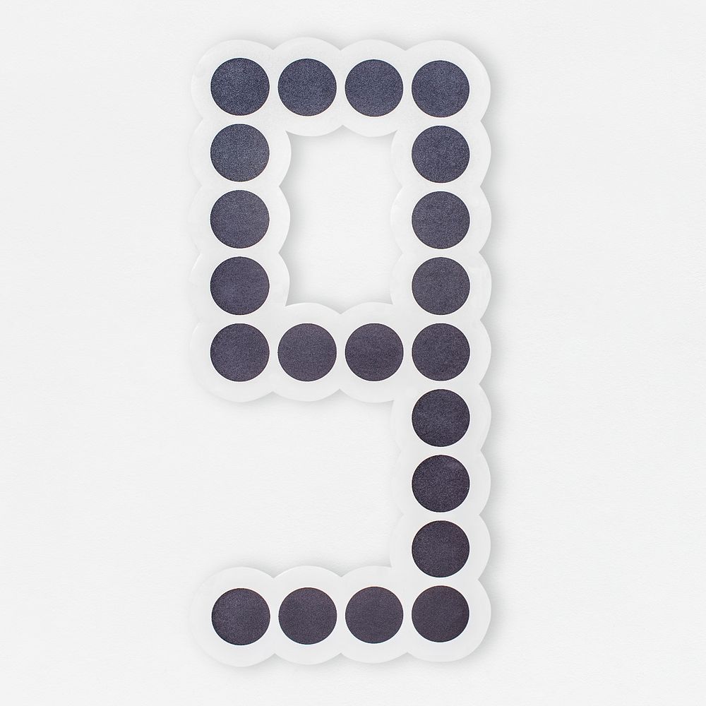 Number 9 icon isolated