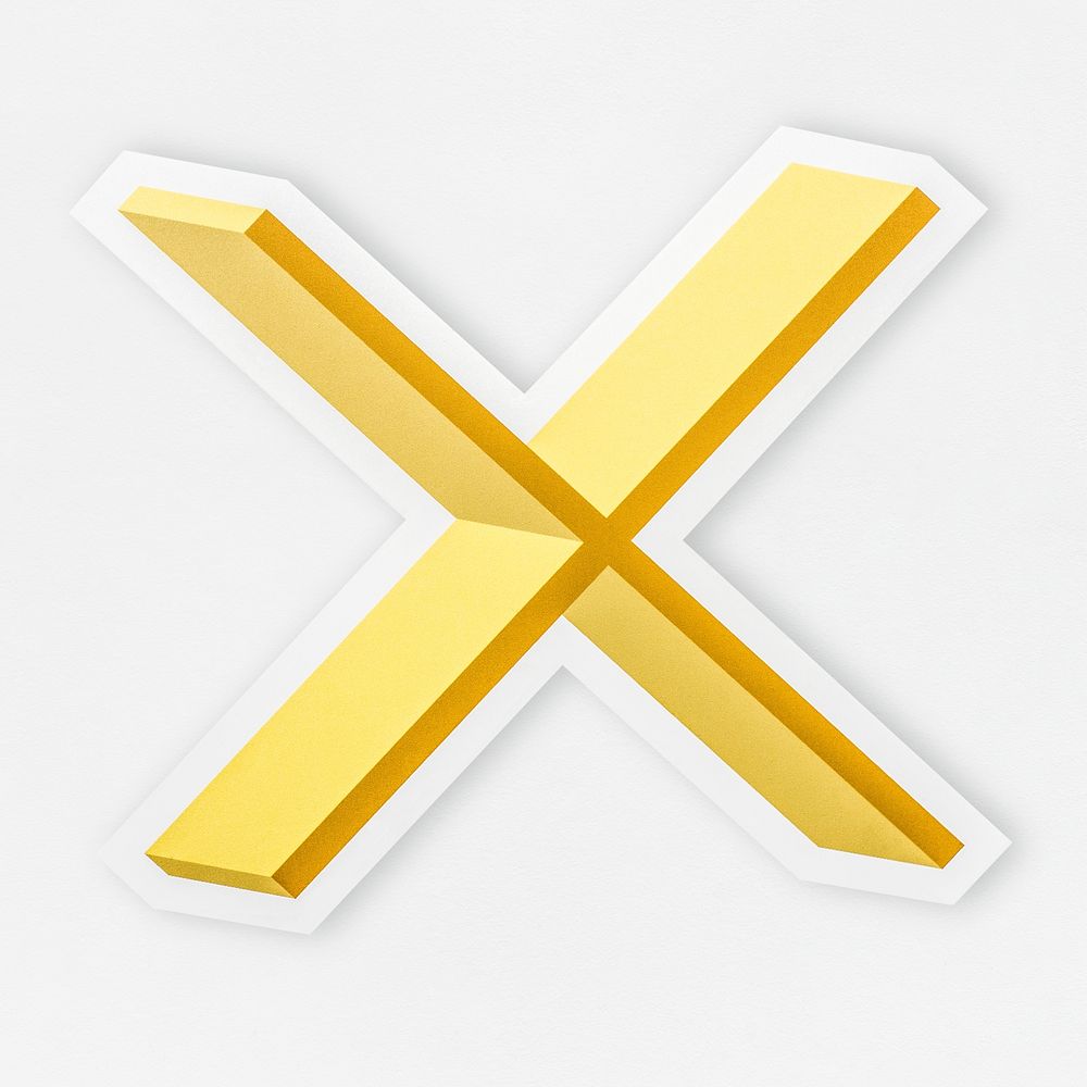 English alphabet letter X icon isolated