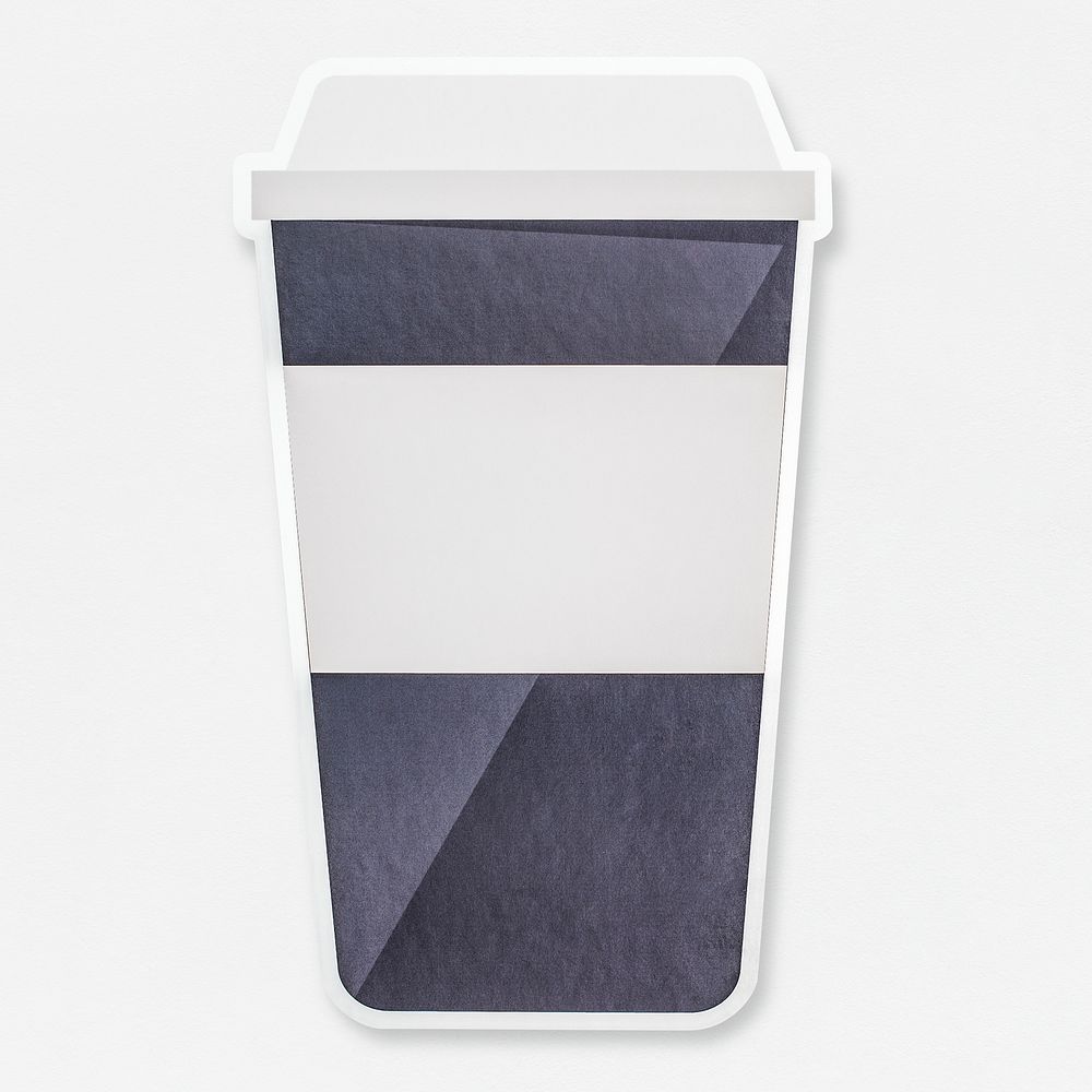 Takeaway hot beverage cup icon isolated
