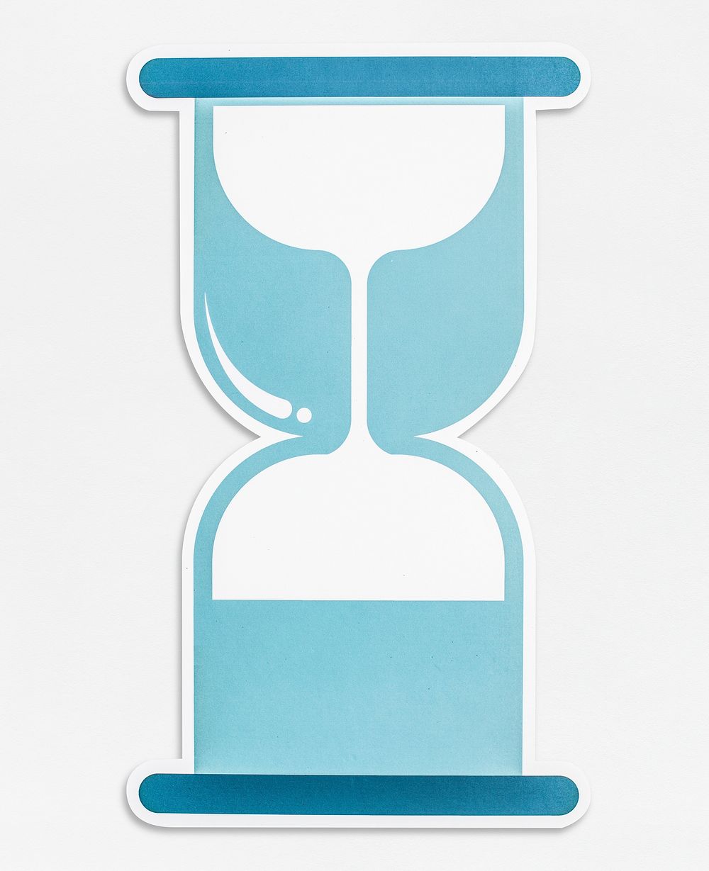Blue hourglass icon isolated