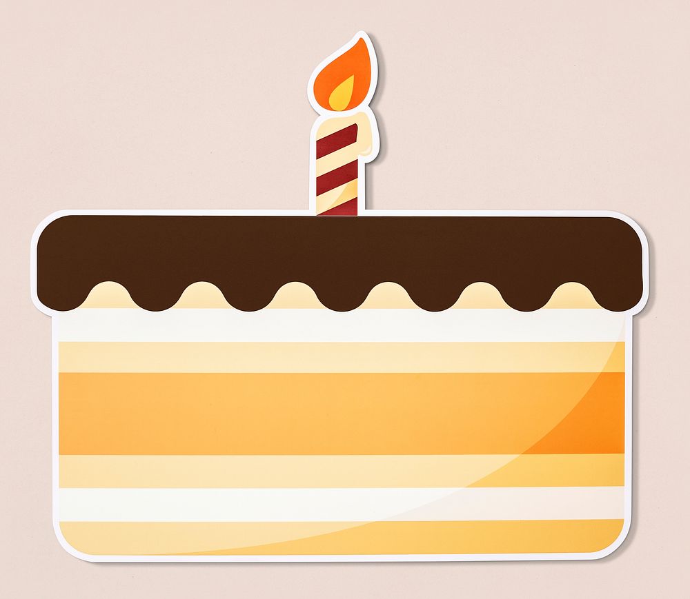 Isolated homemade birthday cake icon