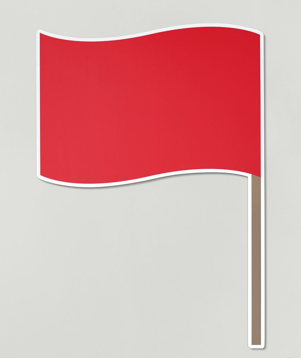 Isolated red flag vector illustration