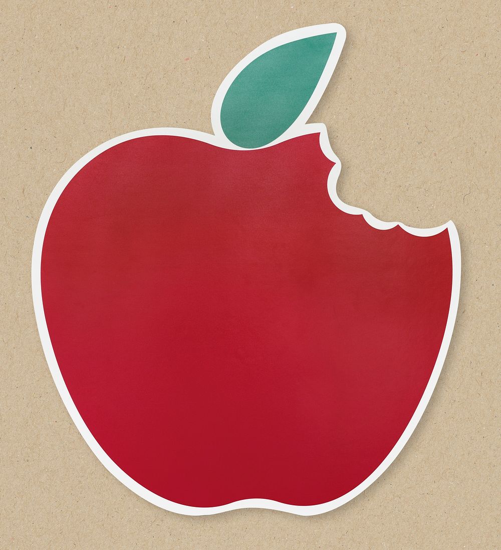Red apple sign for dieting and healthy