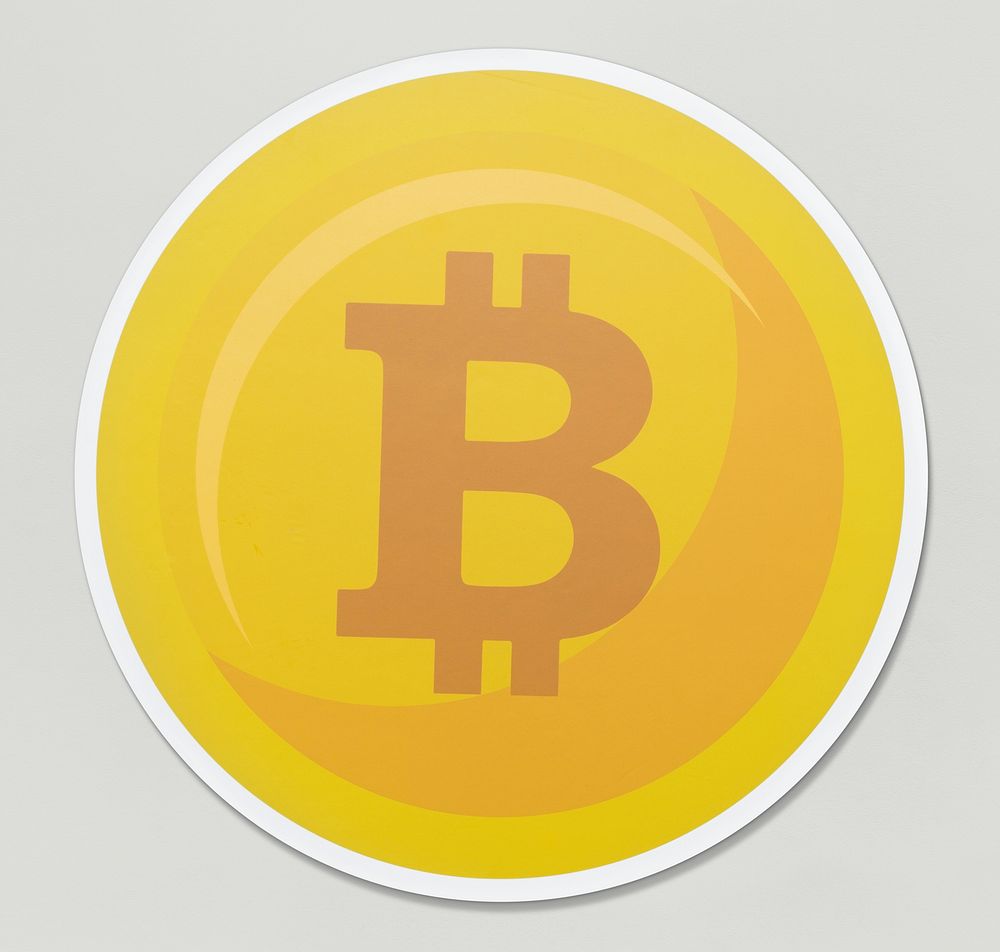 Bitcoin in flat icon illustration