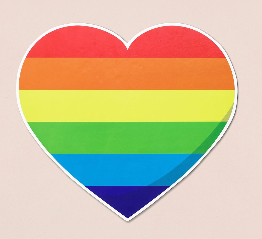 LGBT heart icon on isolated