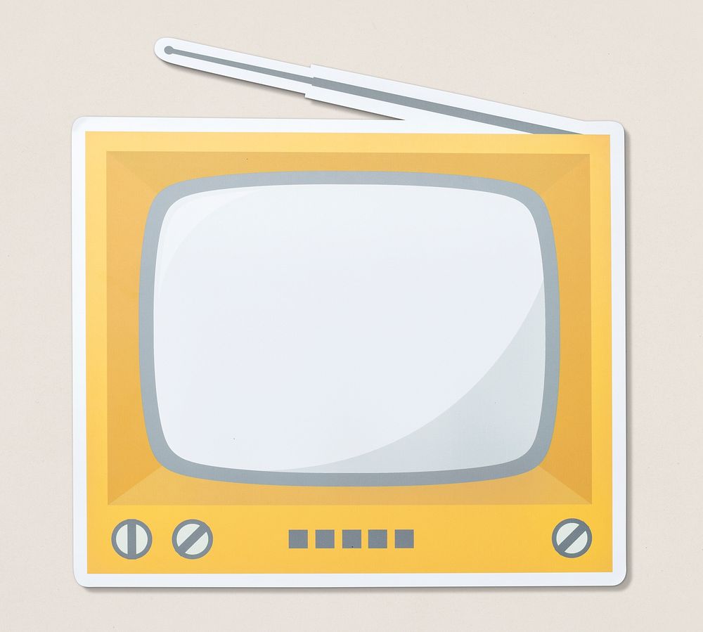 Retro TV vector icon illustration
