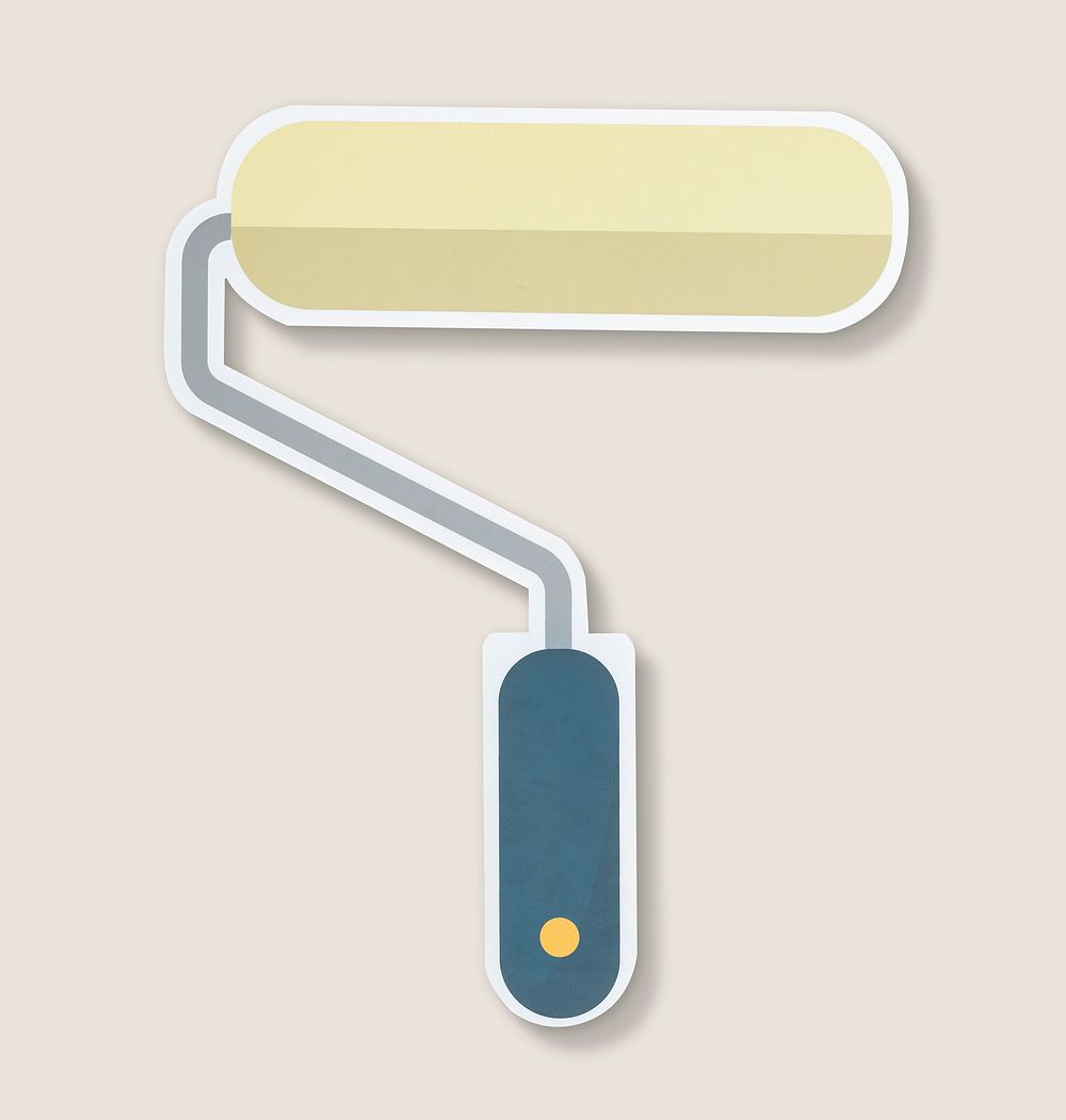 Paint roller icon on isolated