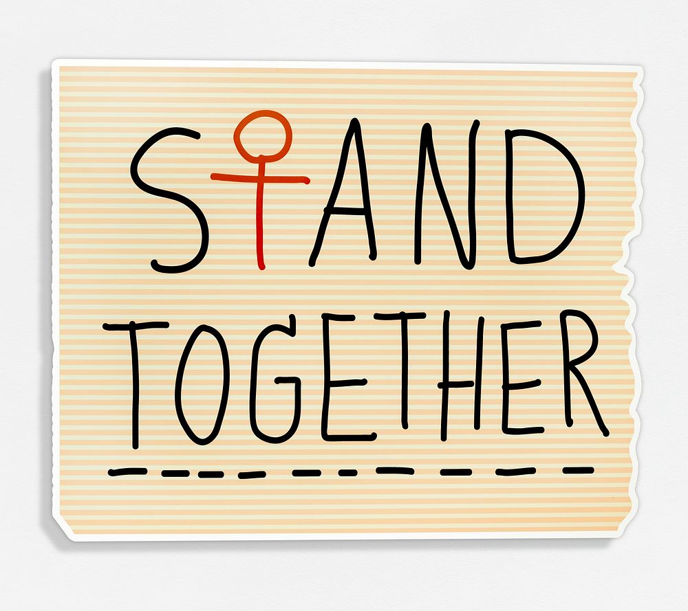 Stand together word on a banner