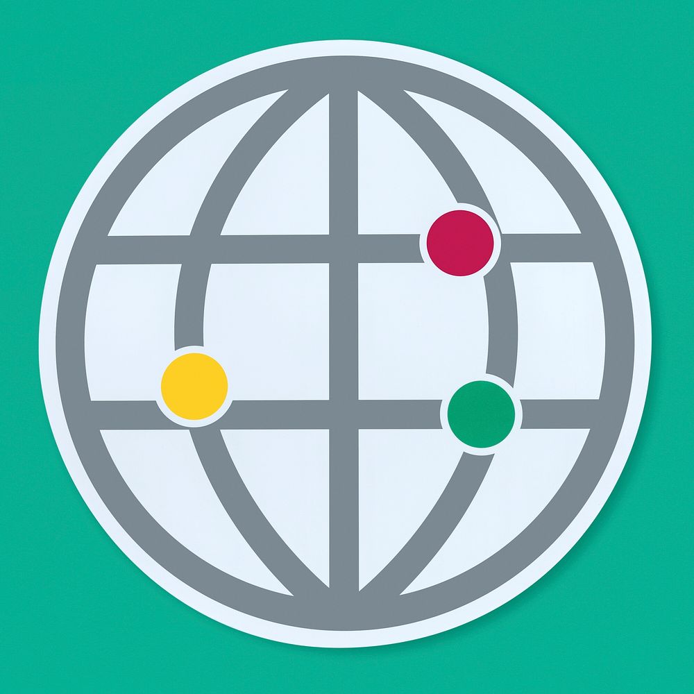 Isolated global network icon illustration