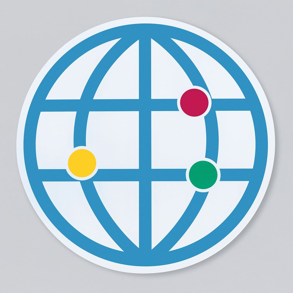 Isolated global network icon illustration