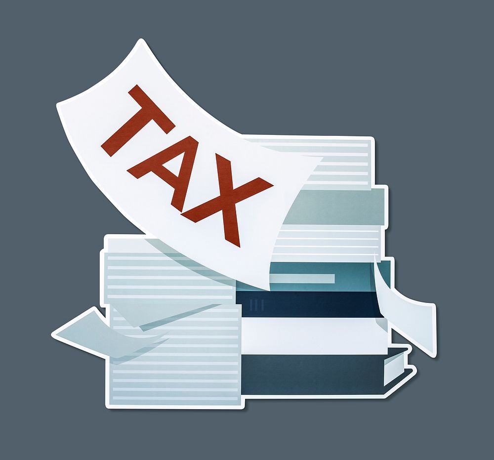 Stack of papers and tax concept illustration