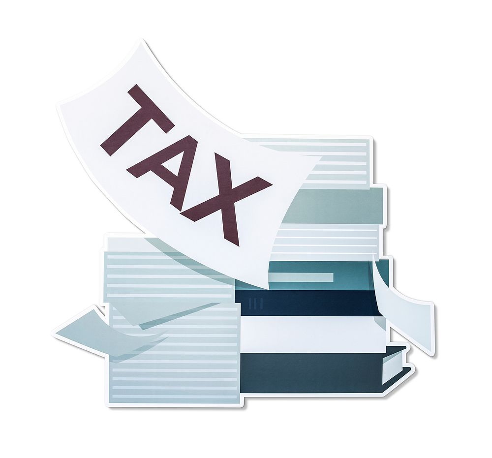 Stack of papers and tax concept illustration