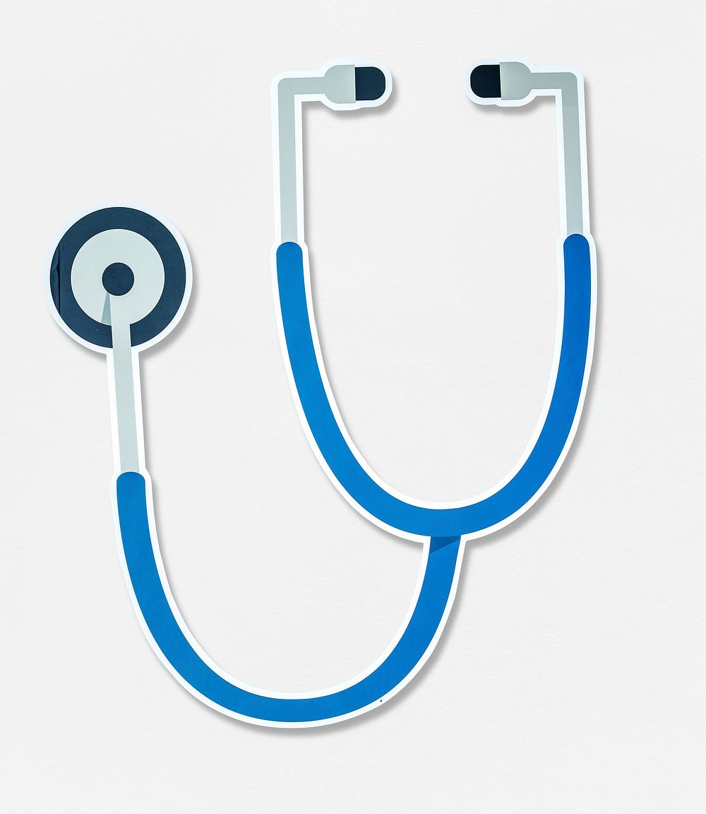 Blue stethoscope vector illustration icon
