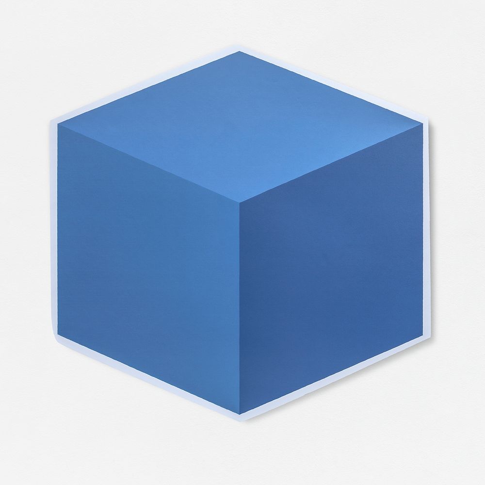 3D cube box icon on isolated