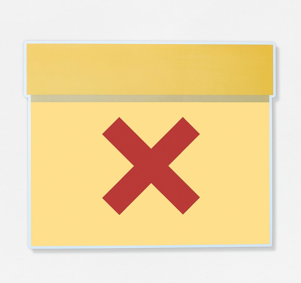 Box with a red x sign illustration