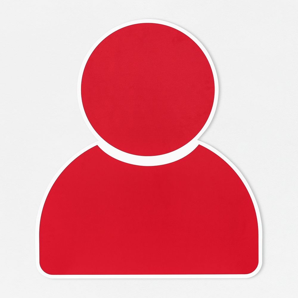 Red user profile account icon