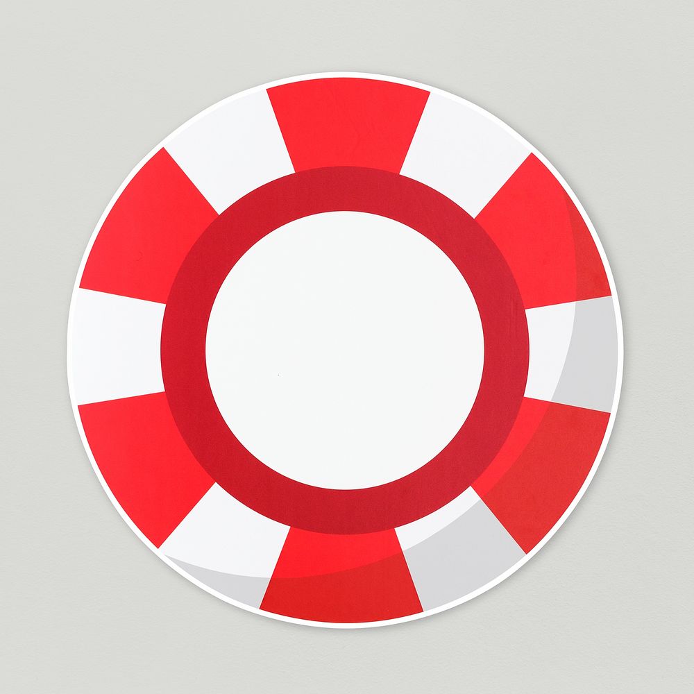 Red and white casino chip