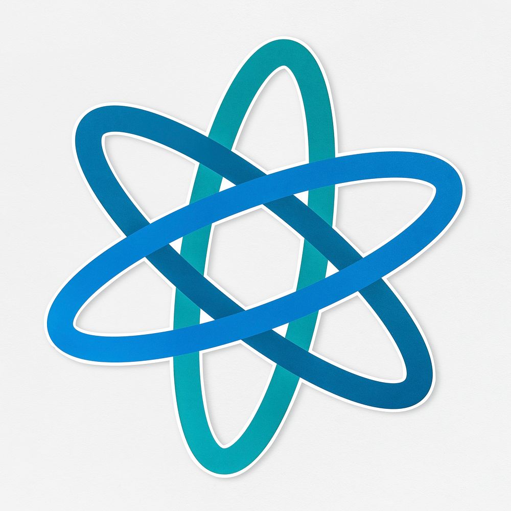Blue atomic molecule symbol of science