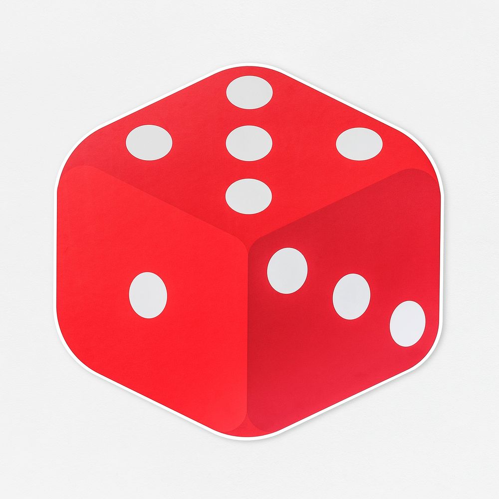 Red dice gambling tool icon