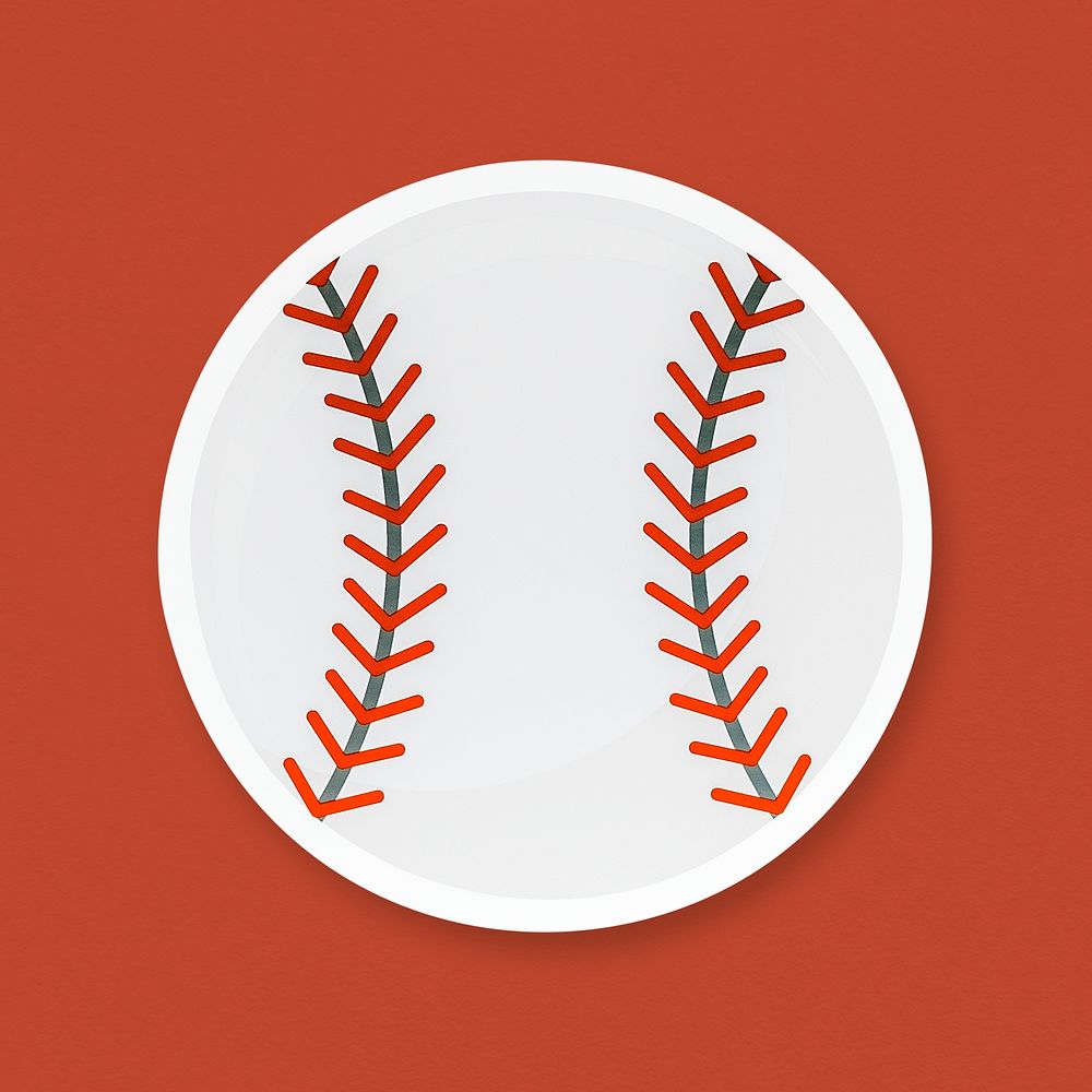 Baseball with red seam icon