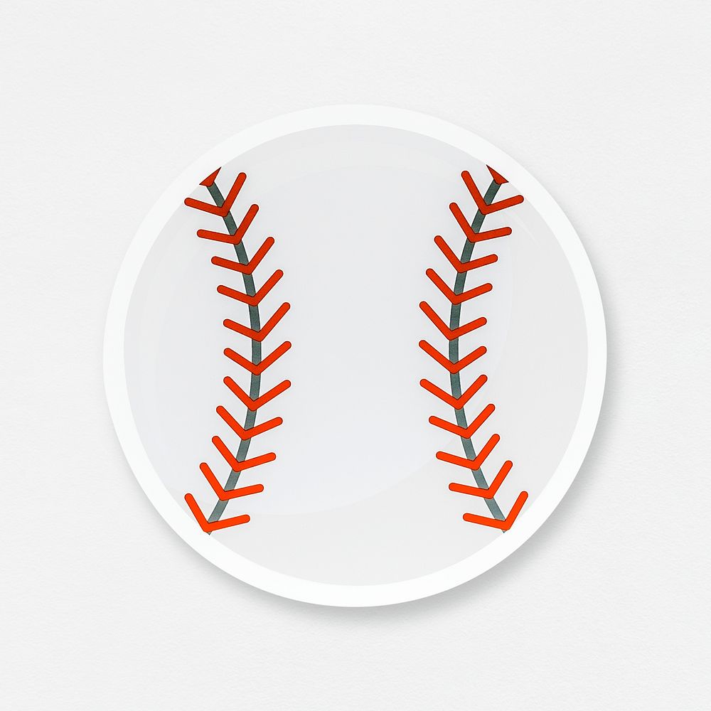 Baseball with red seam icon