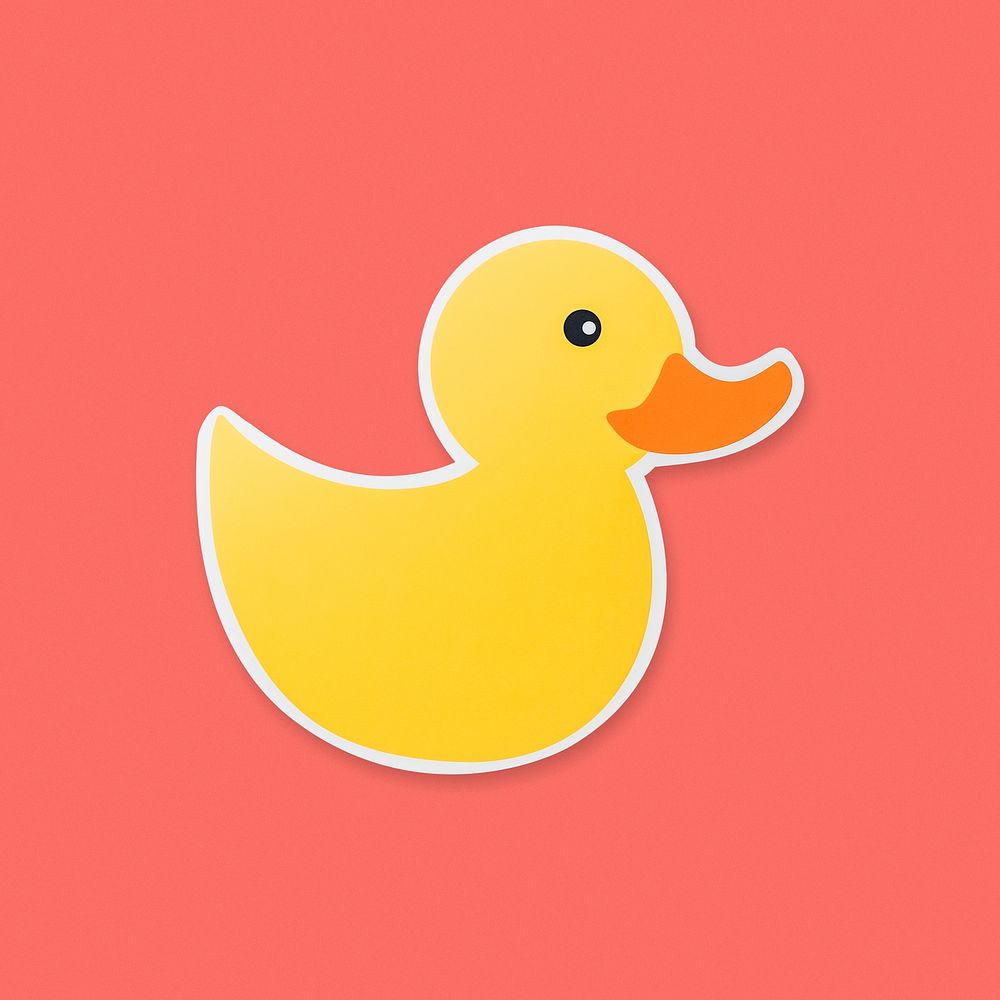 Yellow rubber duck bath toy icon