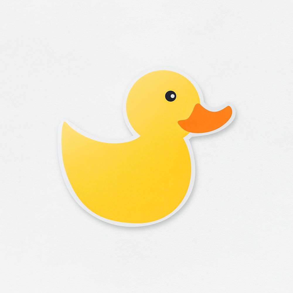 Yellow rubber duck bath toy icon