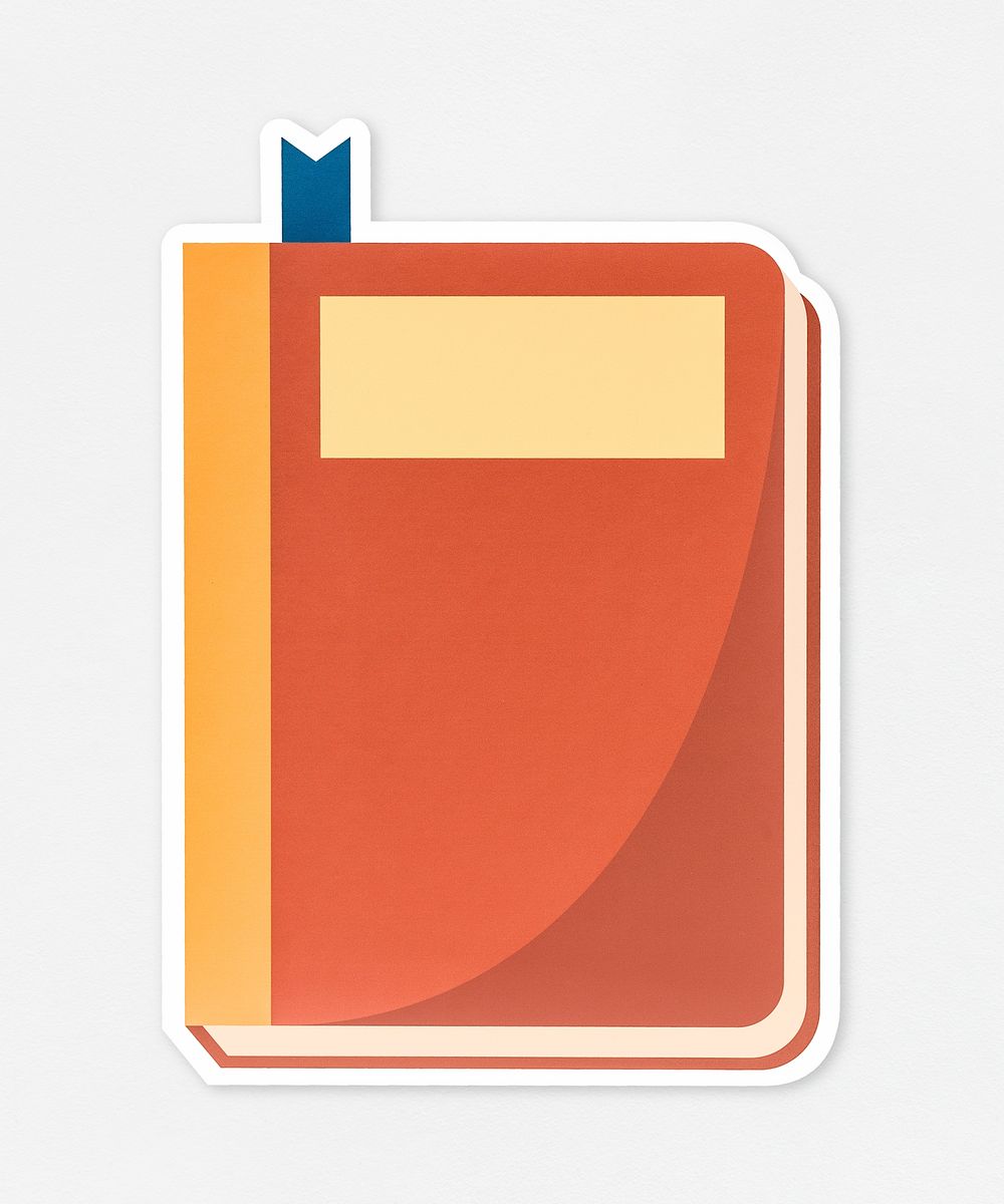 Notebook with orange cover icon