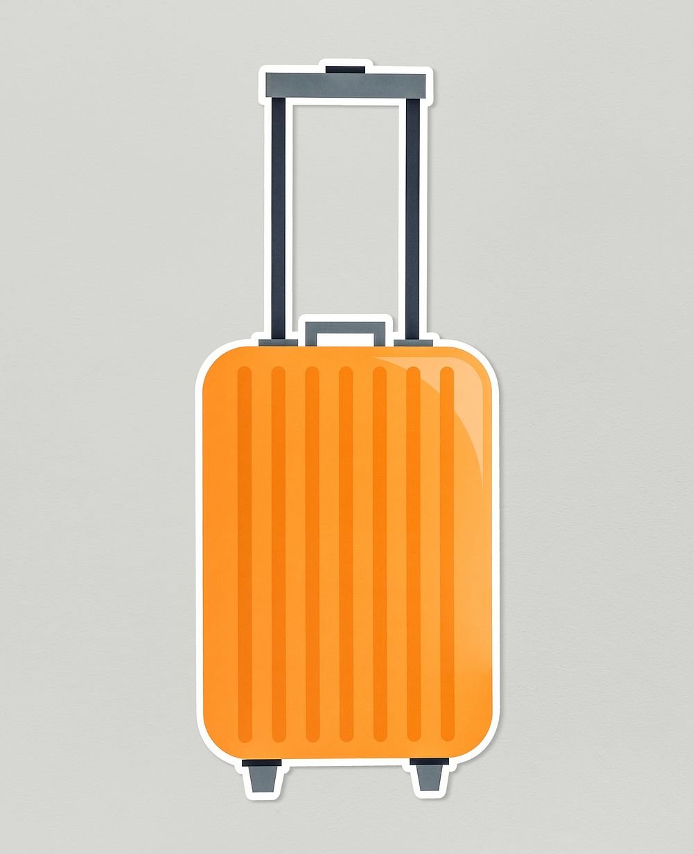 Orange luggage with a handle icon