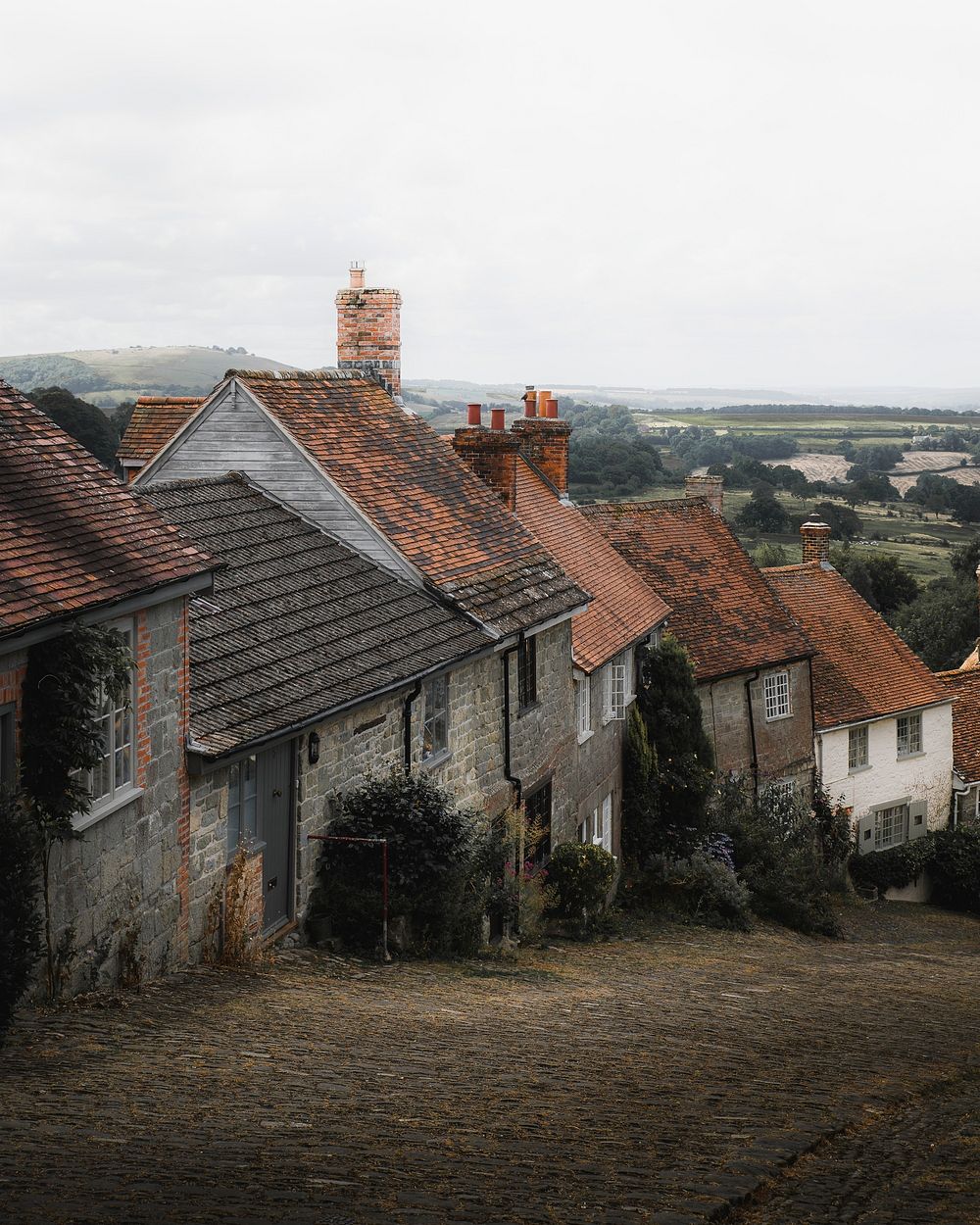 Old English village at Shaftesbury town in Dorset, England