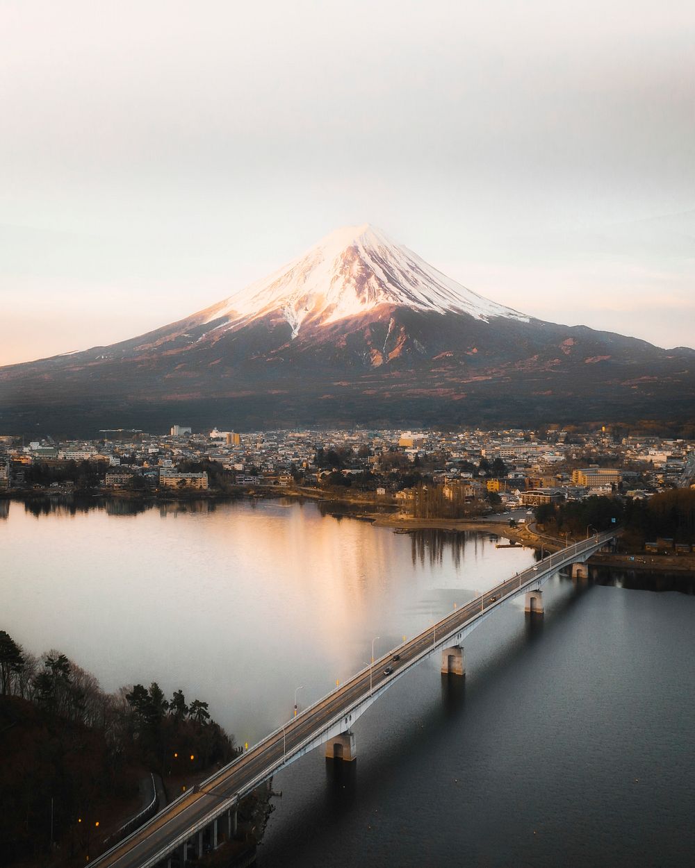 View of Mount Fuji and Lake Kawaguchi, Japan