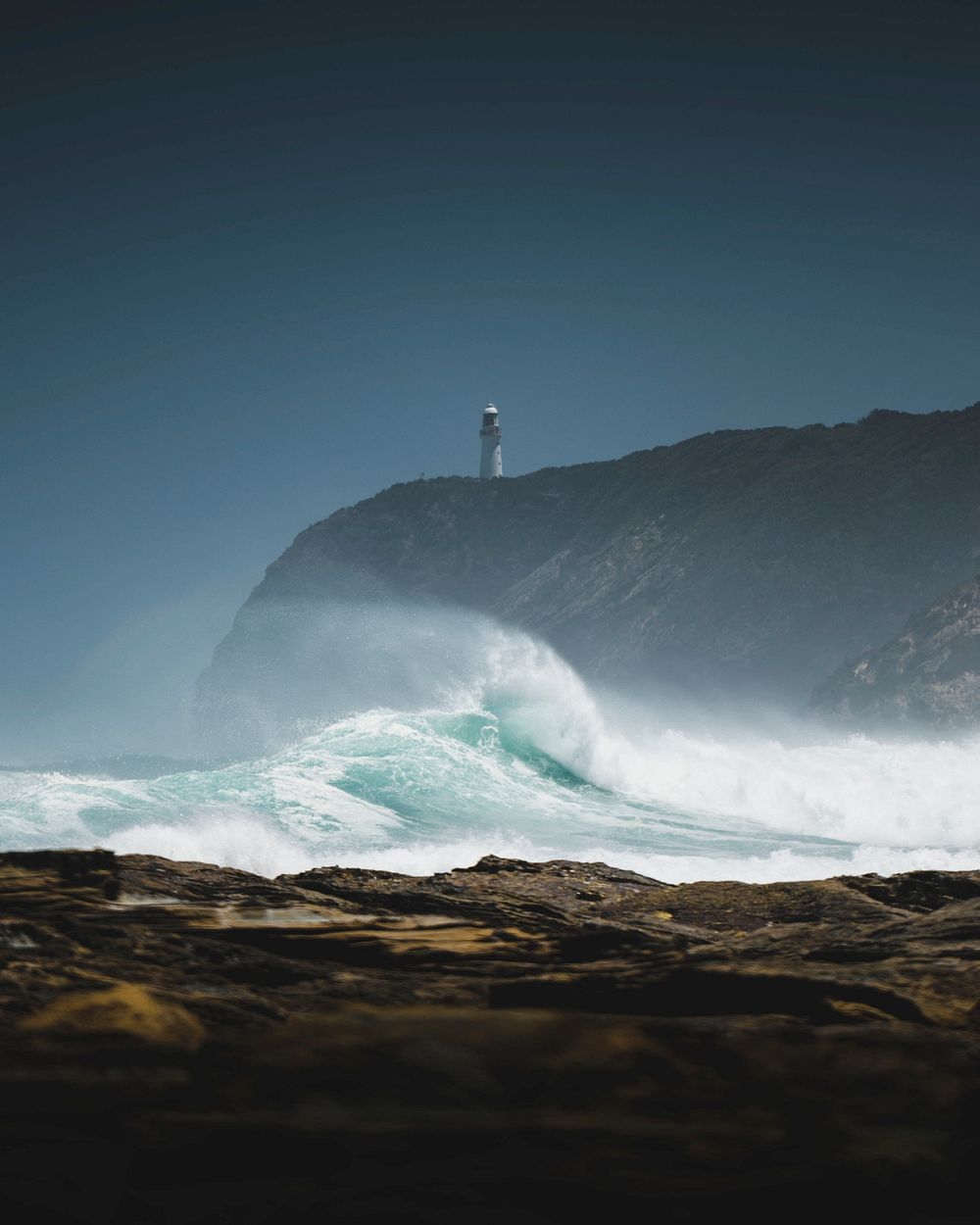 View of the Castle Point Lighthouse, New Zealand