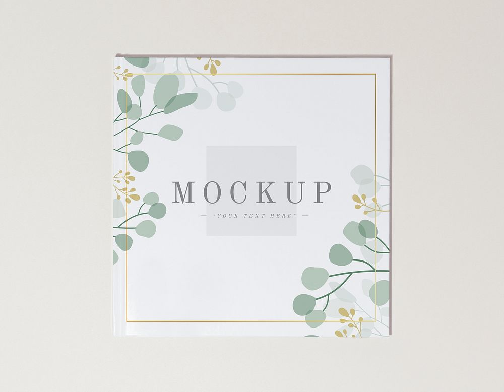 Foliage card mockup on beige background