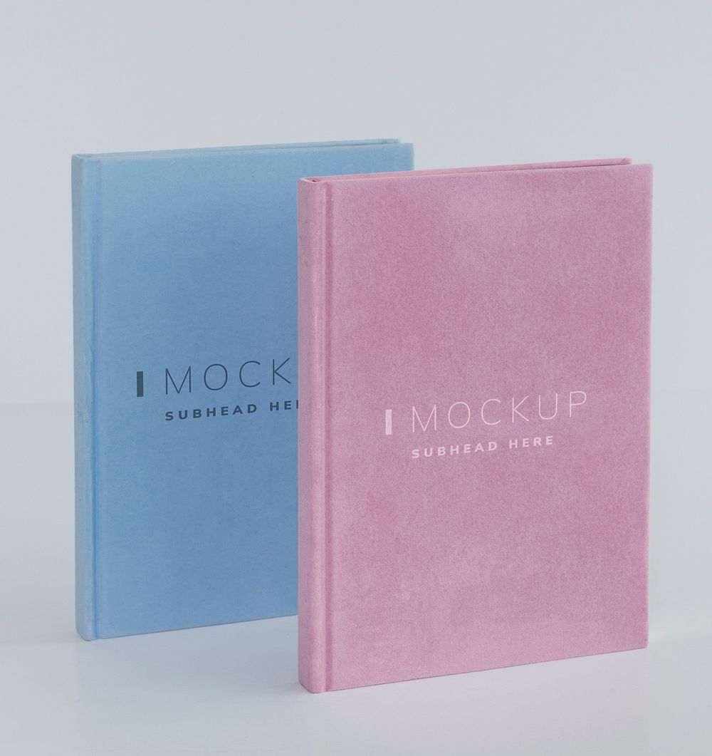 Blue and pink book mockups