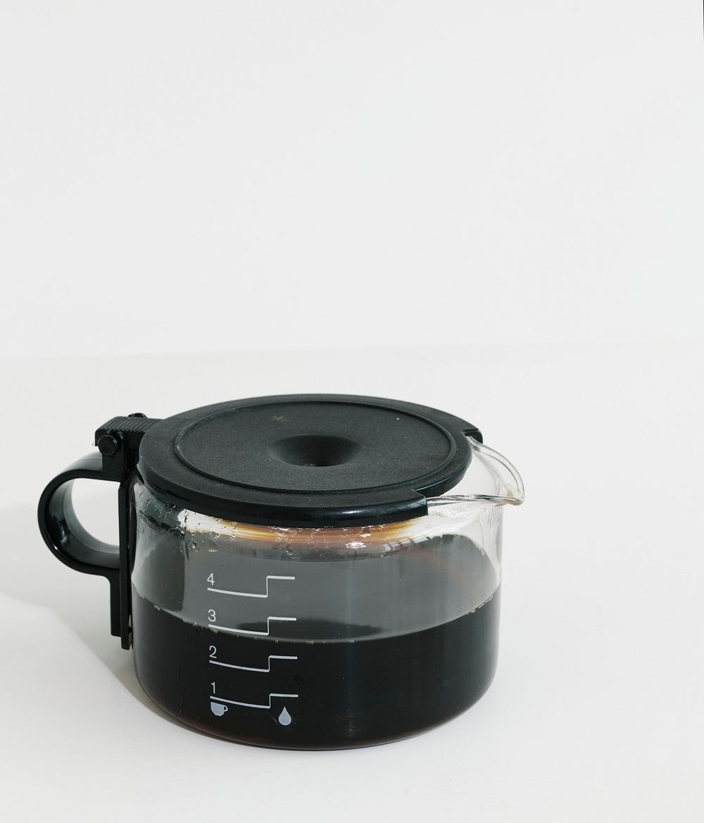 Pot of hot black coffee