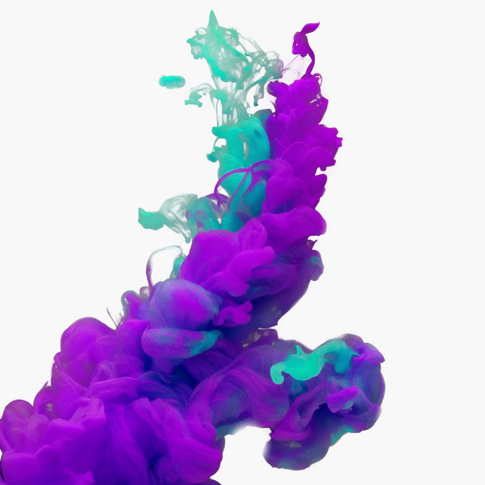 Ink explosion psd gradient purple splash color