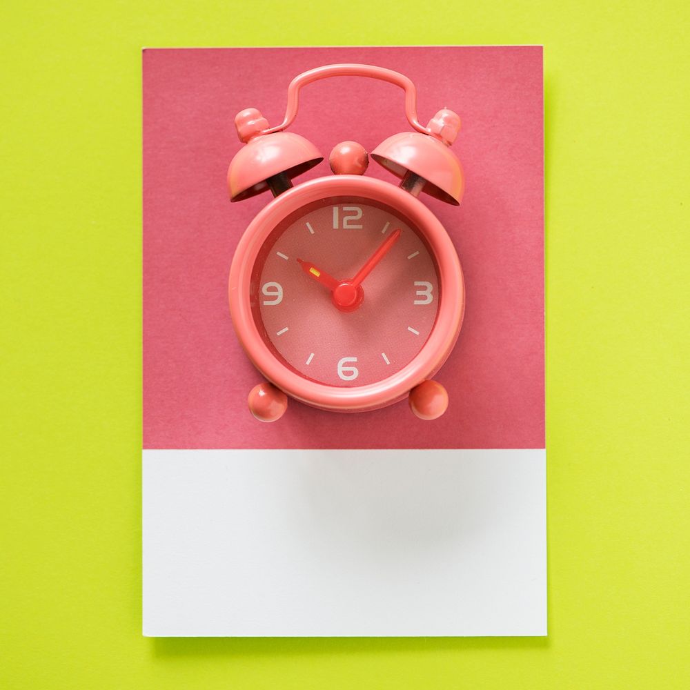 Pink pastel analog alarm clock