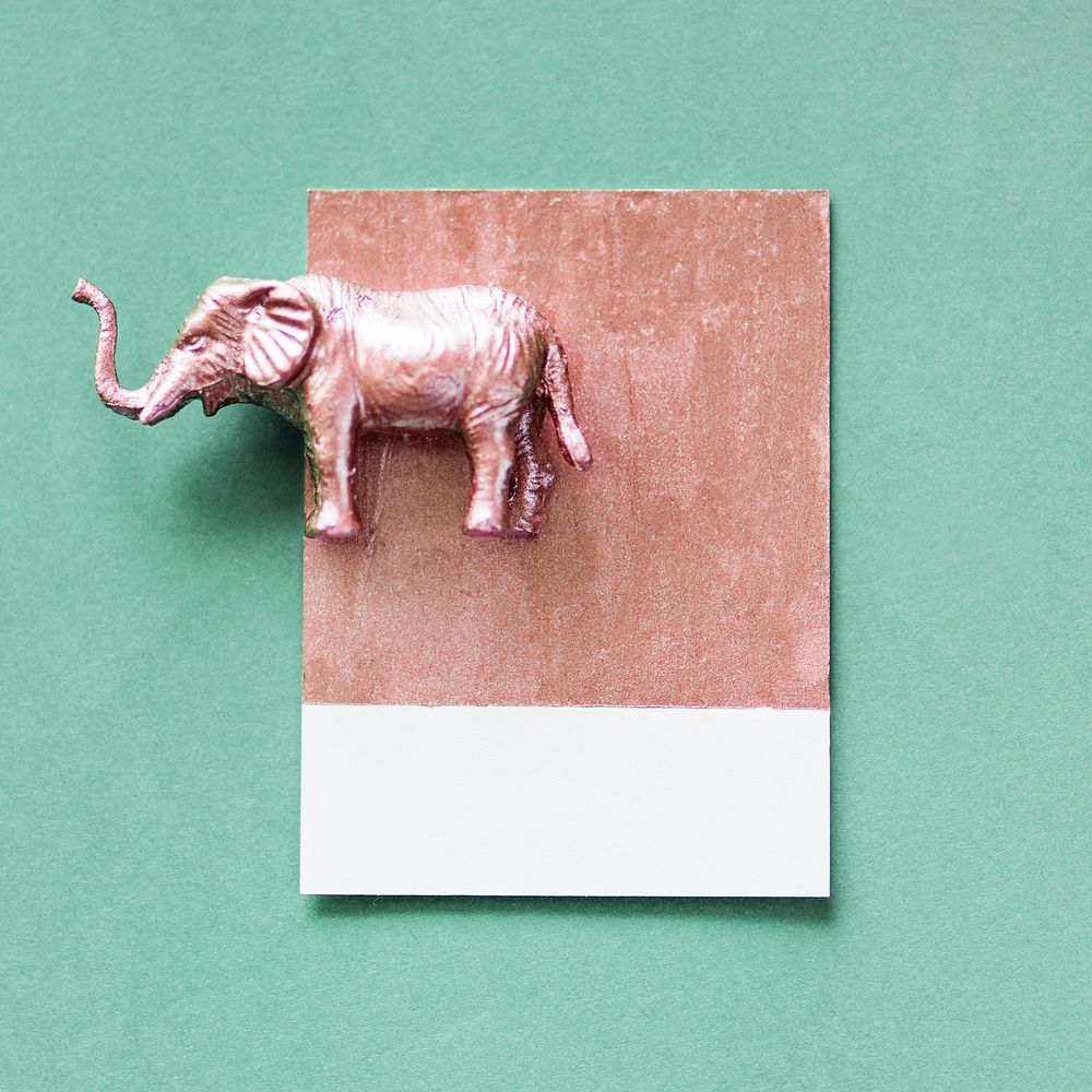Colorful elephant figure on a paper