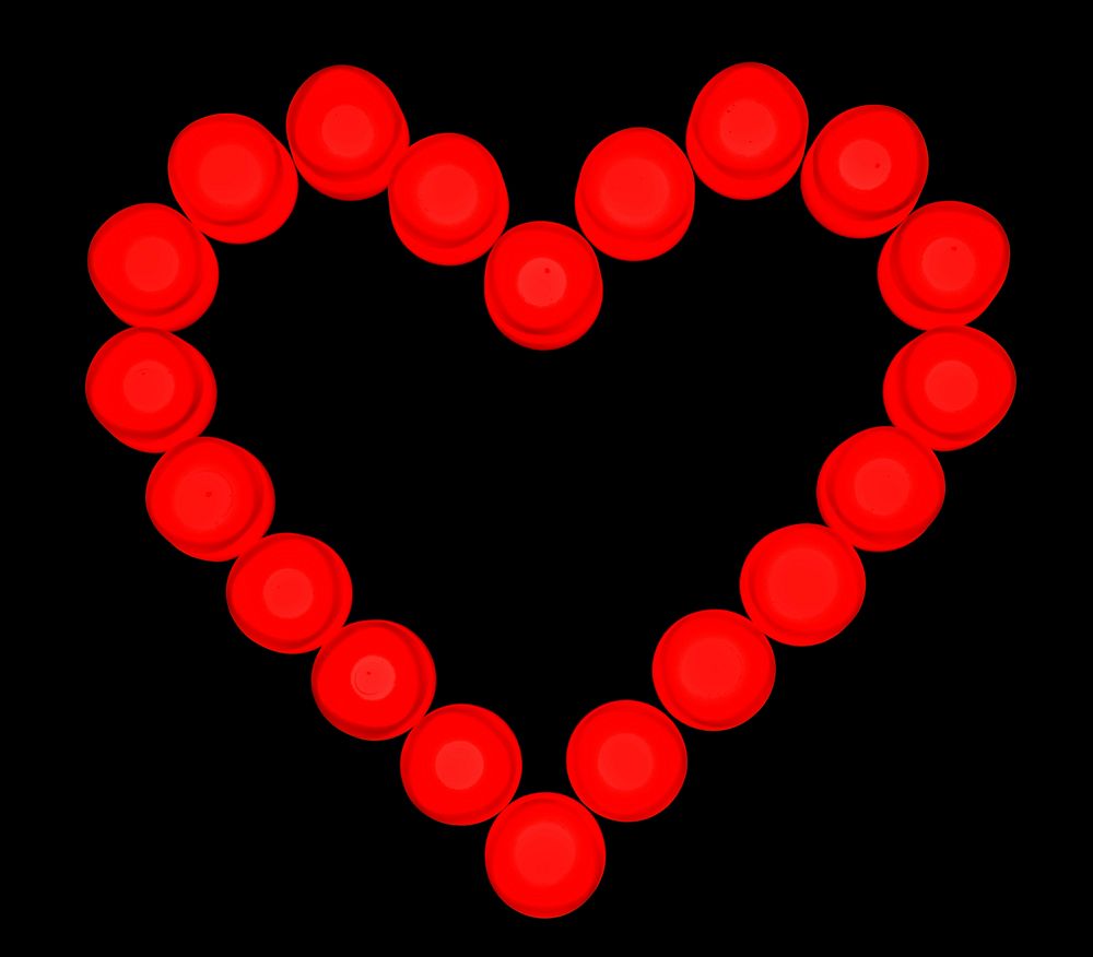 Red lights heart shaped icon