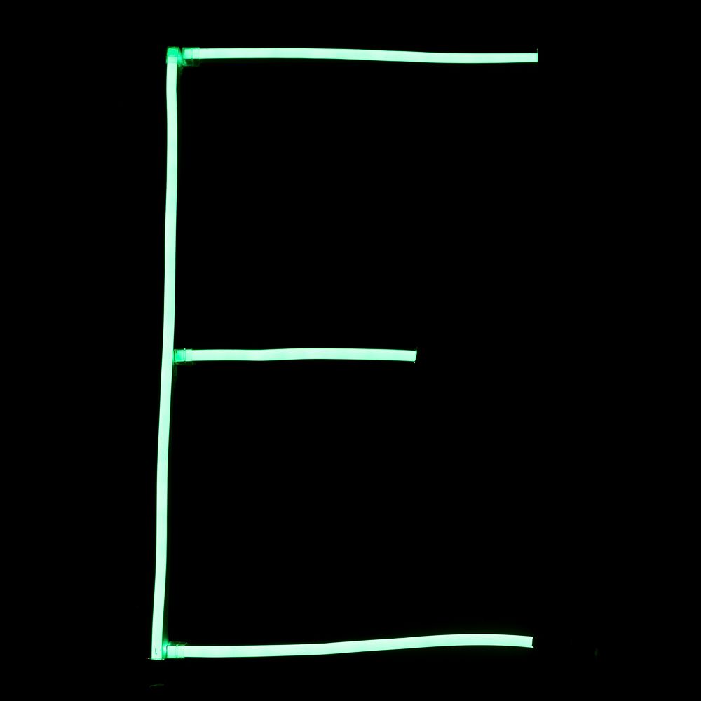 Green neon lights alphabet letters