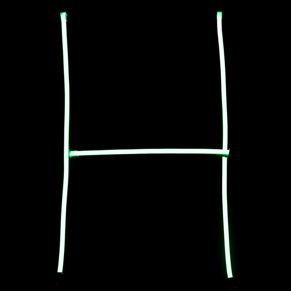 Green neon lights alphabet letters