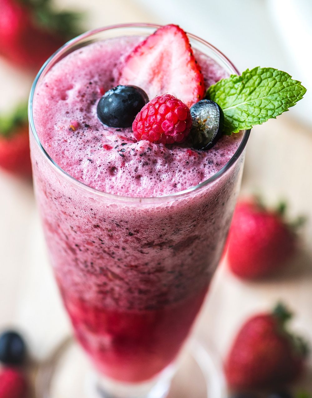 Mixed berry smoothie summer drink
