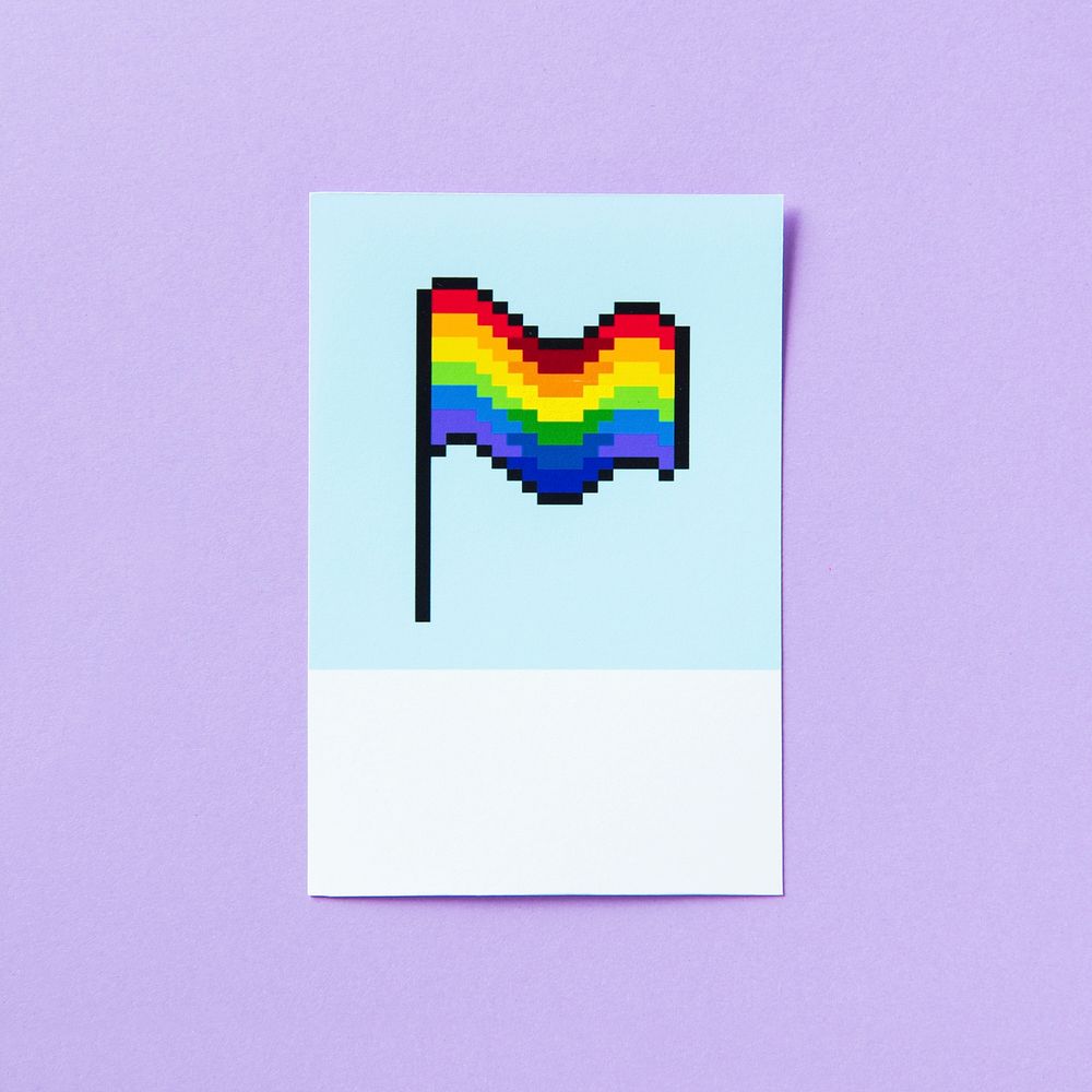 Pixelated pride LGBT rainbow flag