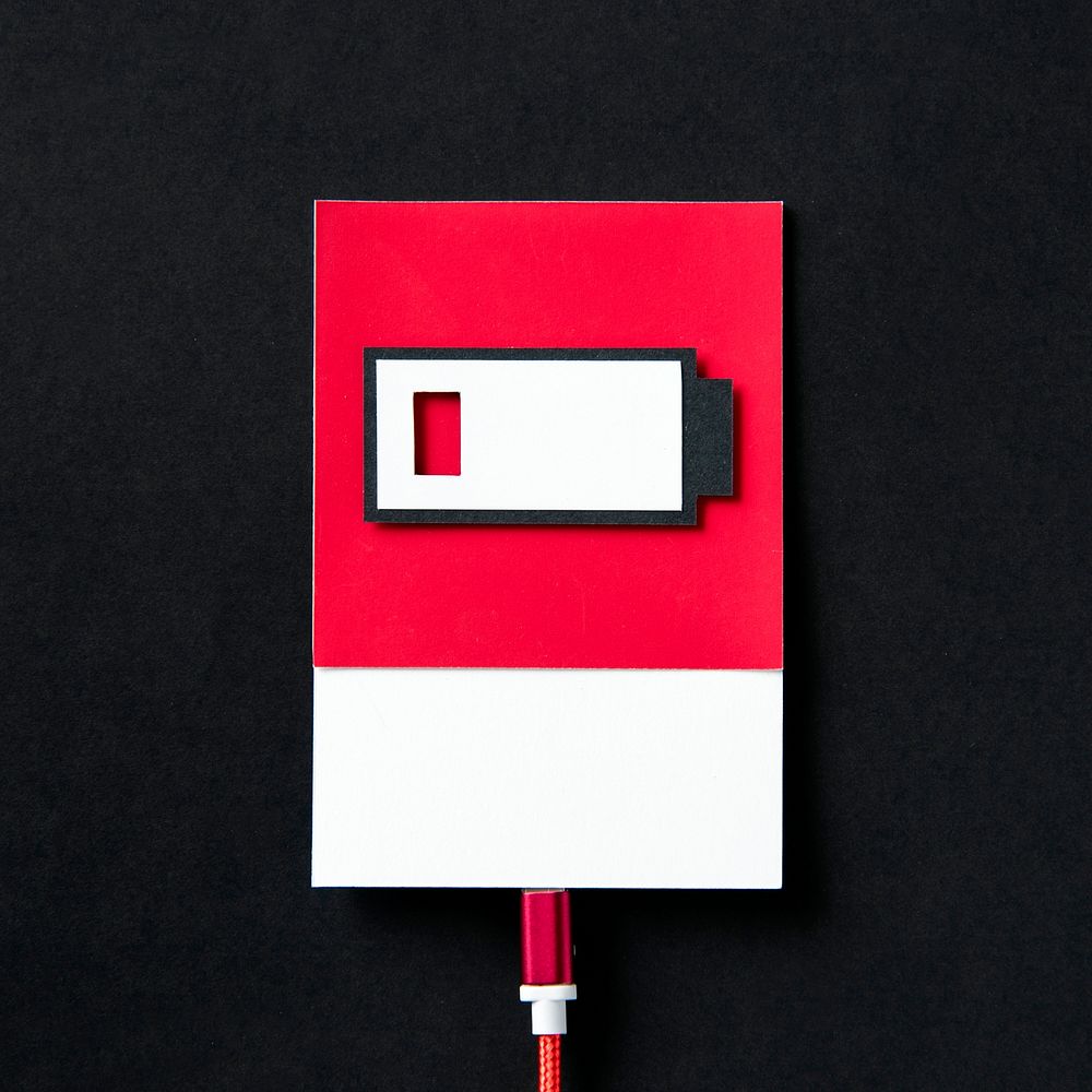 3d paper craft art of a charging battery